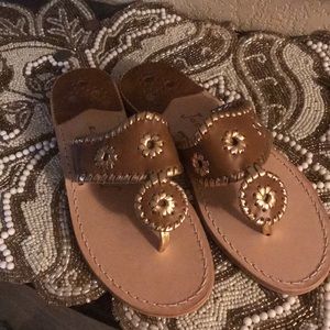 Jack Rogers sandals tan and gold perfect condition